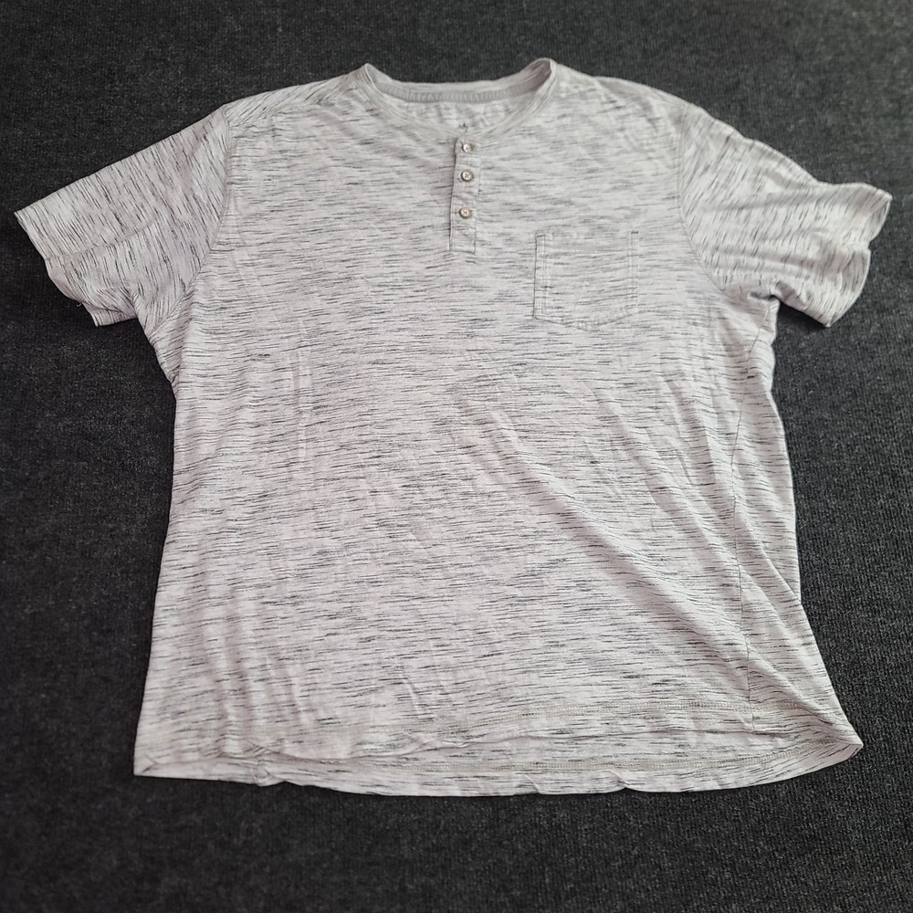 Nat Nast Luxury Originals Henley T-Shirt Men's XL Gray Short Sleeve Cotton Blend